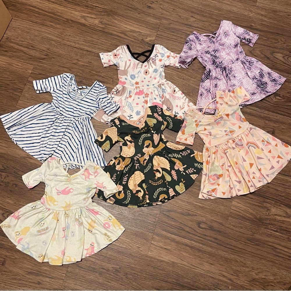Dot Dot Smile 6 Ballet Style Dresses Multiple Patterns and Colors Size 6-12 mos